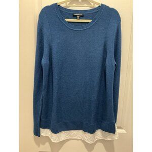 Hilary Radley Sweater XXL Royal Blue Layered Style On Hem Long Sleeve